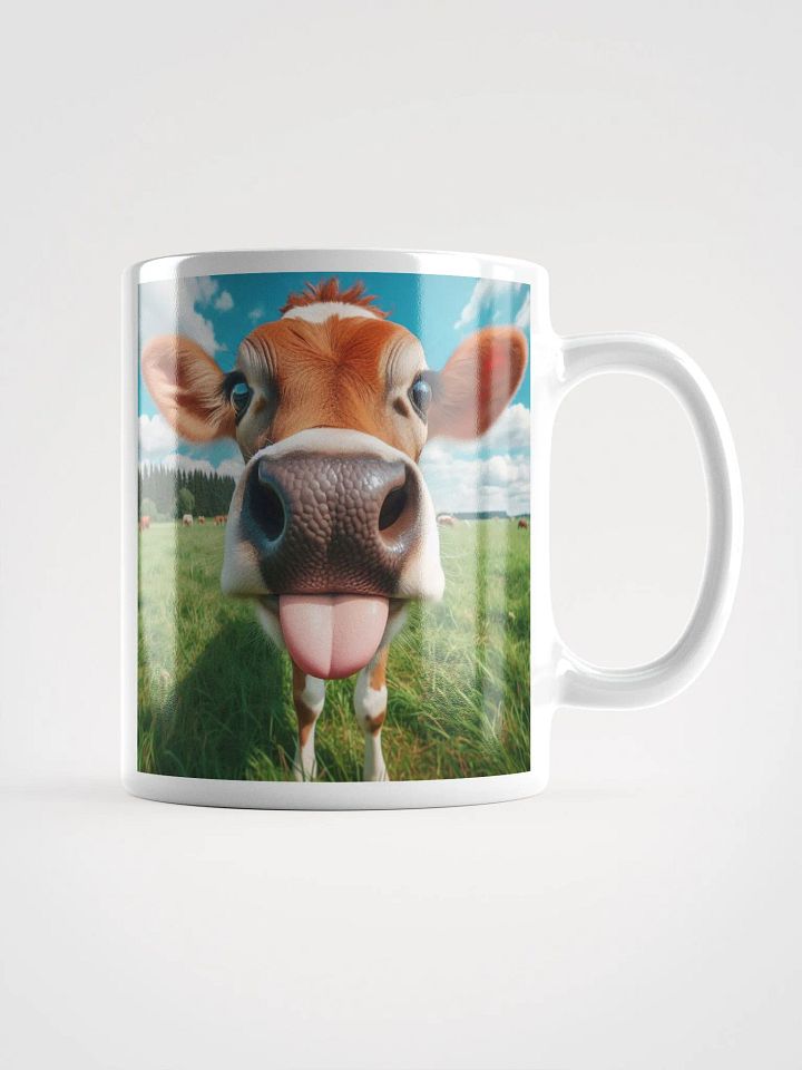 Rude Cow Tongue #Humorous Glossy Mug - White product image (1)