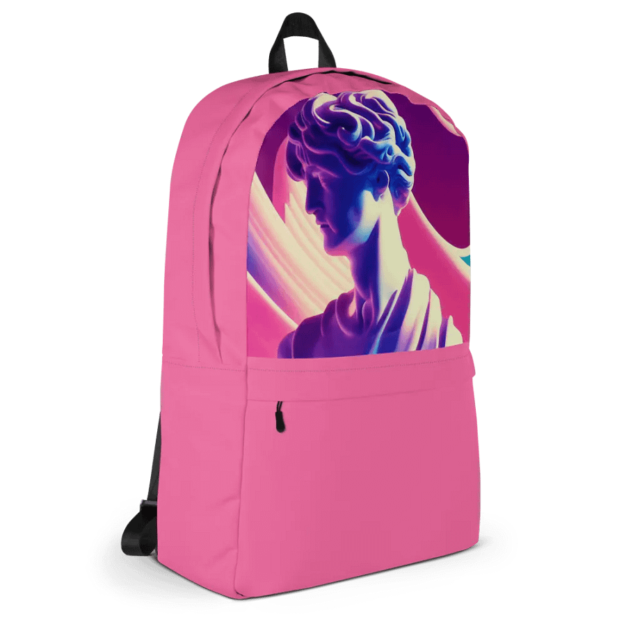Greek God retrowave City Pop Pink Backpack product image (11)