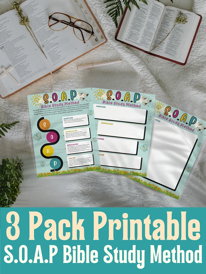 3 Pack Printable S.O.A.P Bible Study Method product image (1)