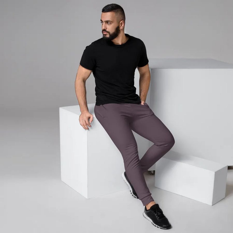 Plain Mauve Soft Summer Recycled Polyester Premium Men's Joggers by Treasure Pie product image (3)