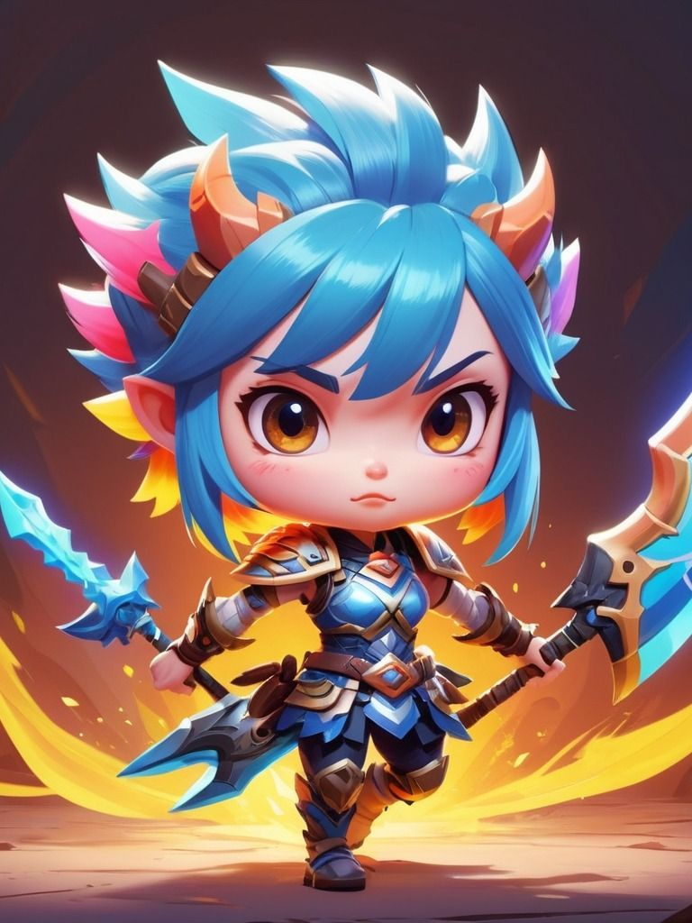 Chibi Monster Warrior Set B - Pin Button Colllection product image (2)