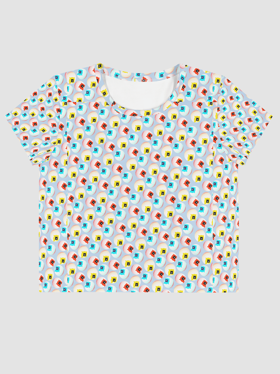 AIBALL All-Over Print Crop Tee (White) product image (1)