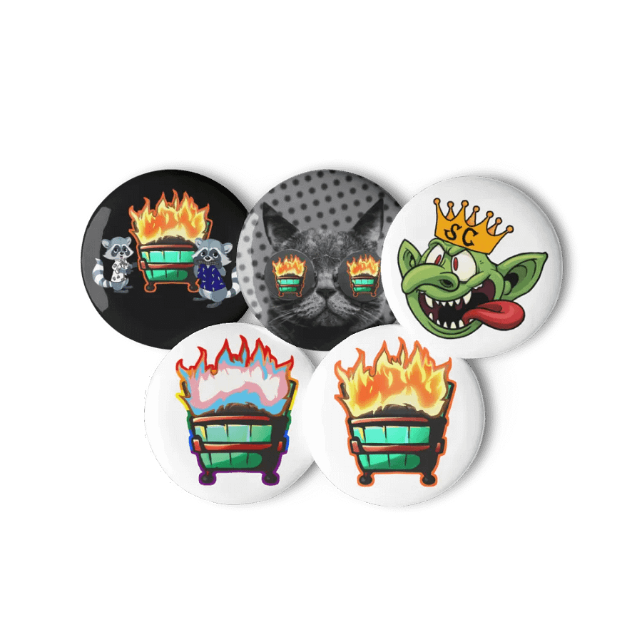 Dumpster Fire buttons product image (11)