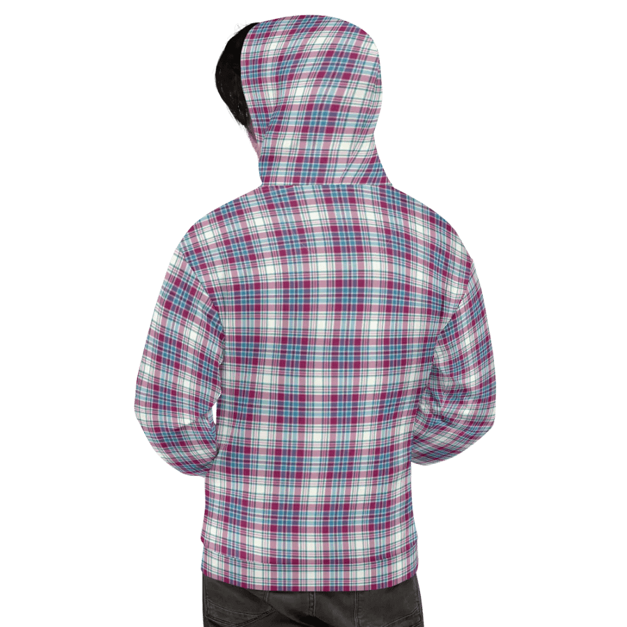 Turquoise and Magenta Plaid Hoodie product image (9)