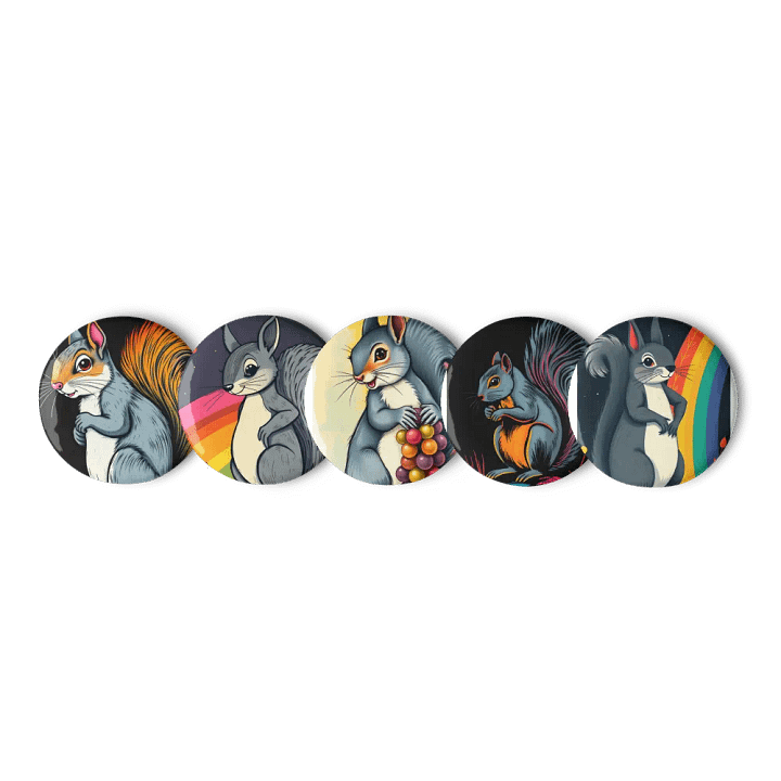 Whimsical Squirrel Pin Button Set product image (1)