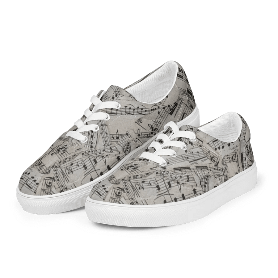 Sheet Music Collage Women's Lace-Up Canvas Shoes product image (10)