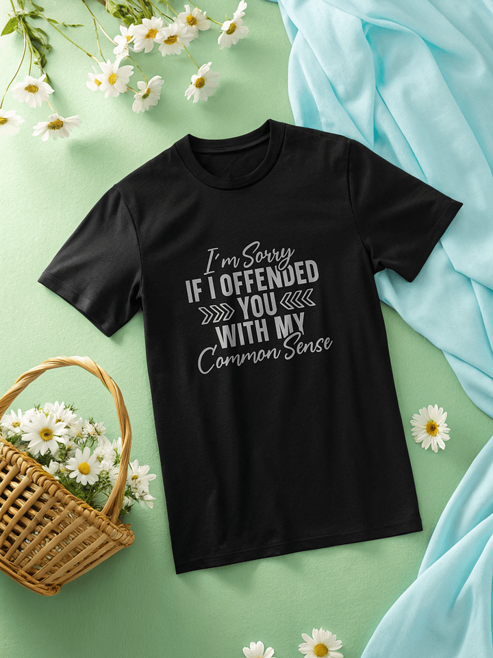 Im Sorry If I Offended You With My Common Sense Women's Black T-Shirt product image (2)