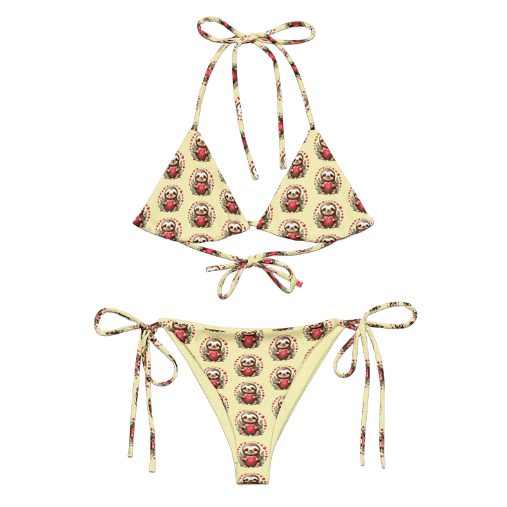 Lovely Sloth Heart Pattern Bikini Set product image (2)