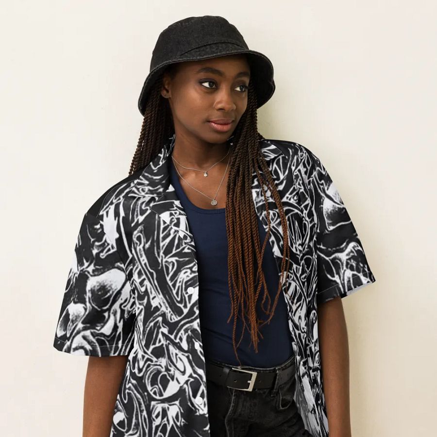 Gothic Tribal Fusion Hawaiian Shirt product image (12)