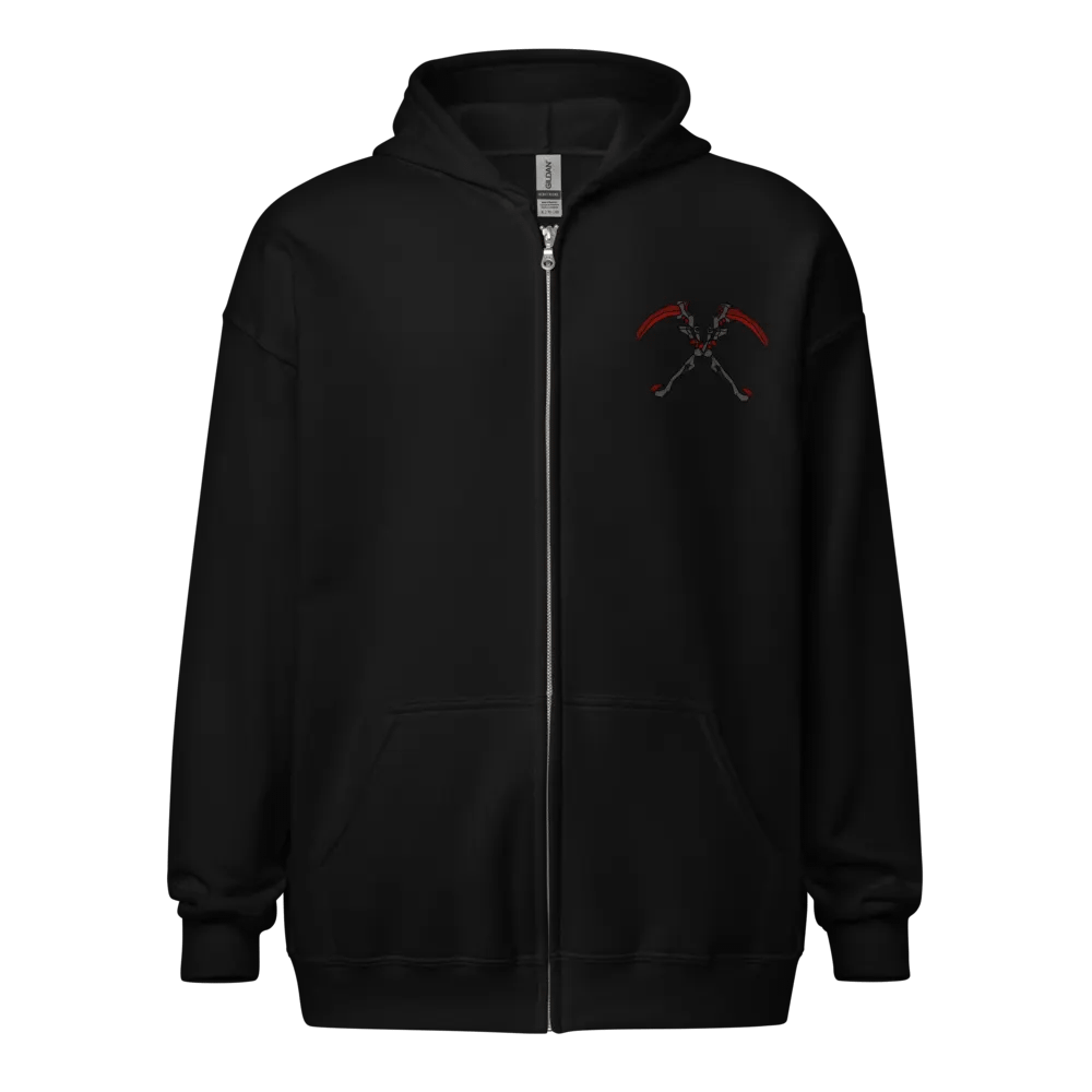 Theater of the Blood Moon - BACK Print Zip up Hoodie Double Scythe product image (1)