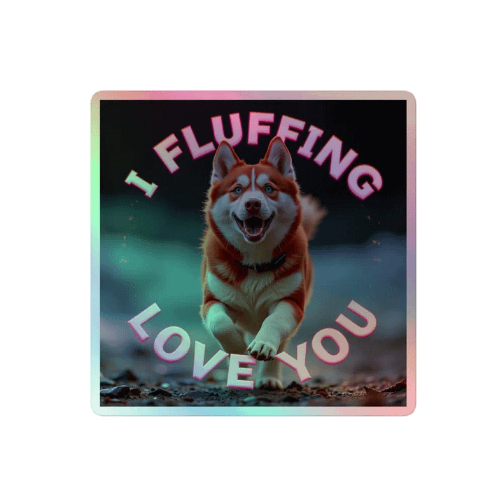 I Fluffing Love You Husky Holographic Sticker product image (2)