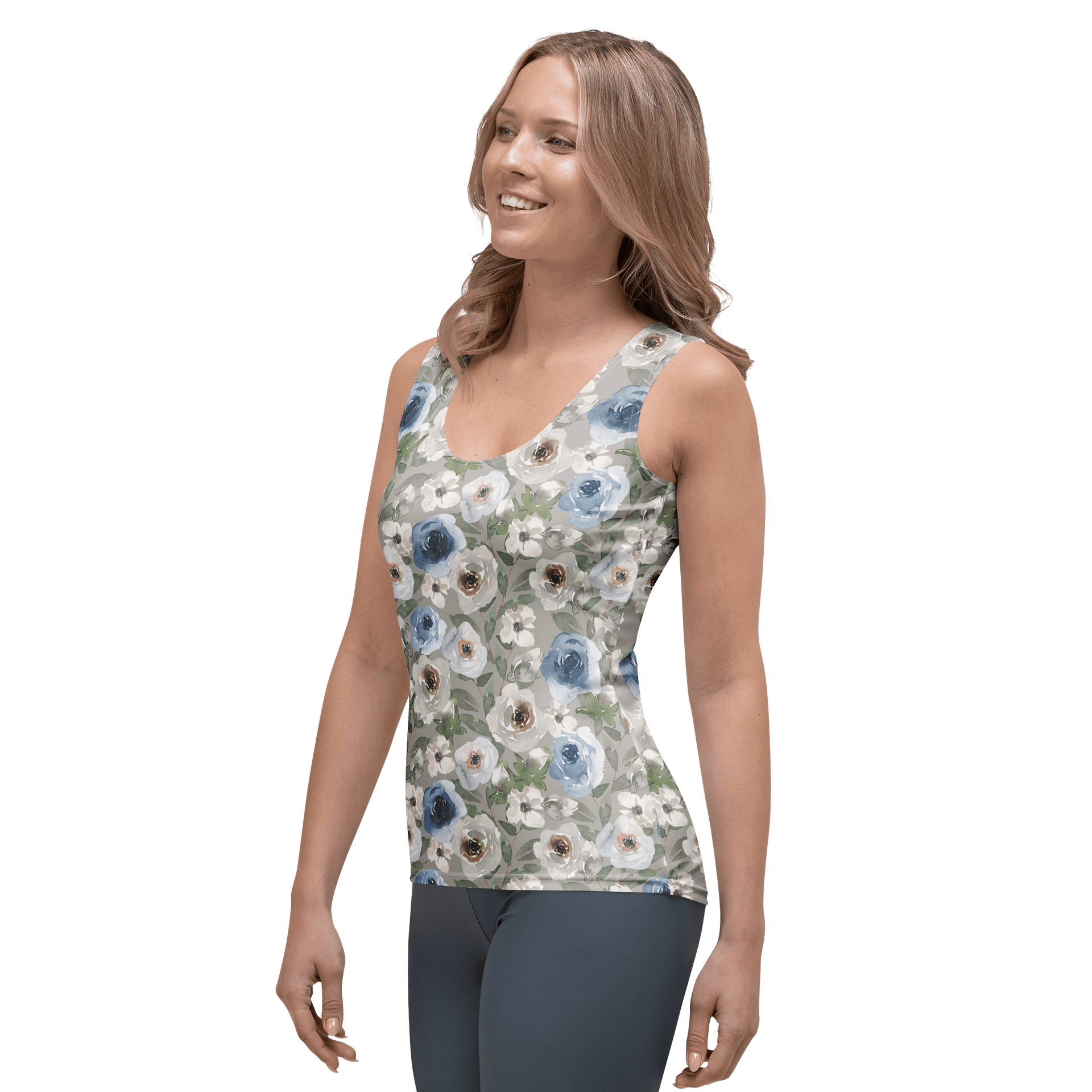 Grey Roses Tank Top product image (3)