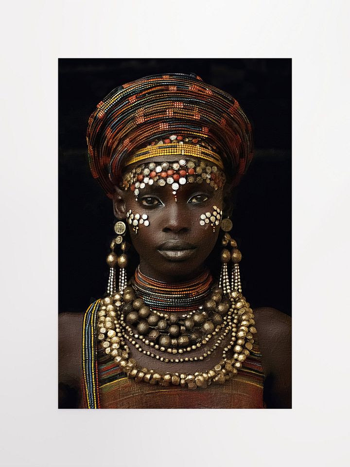African Woman in Traditional Head Dress, Multi-Colored Jewelry Poster Print, Unframed product image (1)