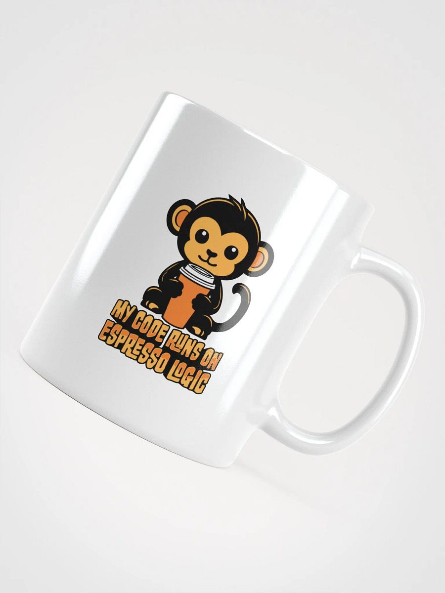 My Code Runs on Espresso Logic – Cute Monkey Design Mug product image (3)