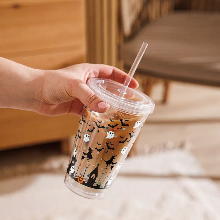 Whimsical Halloween Scene: 16 oz Double Wall Tumbler product image (1)