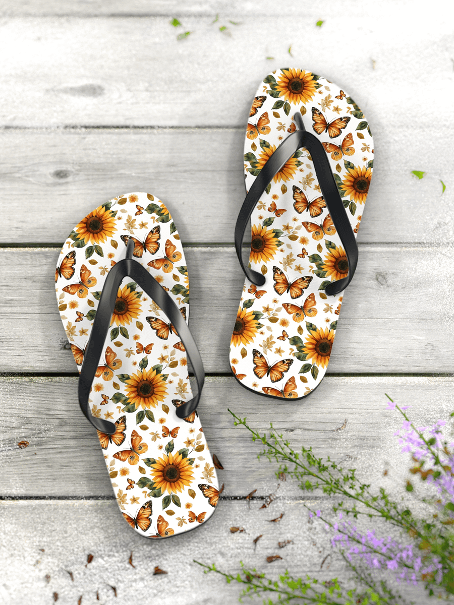 Butterfly/Sunflower Flip Flops product image (8)