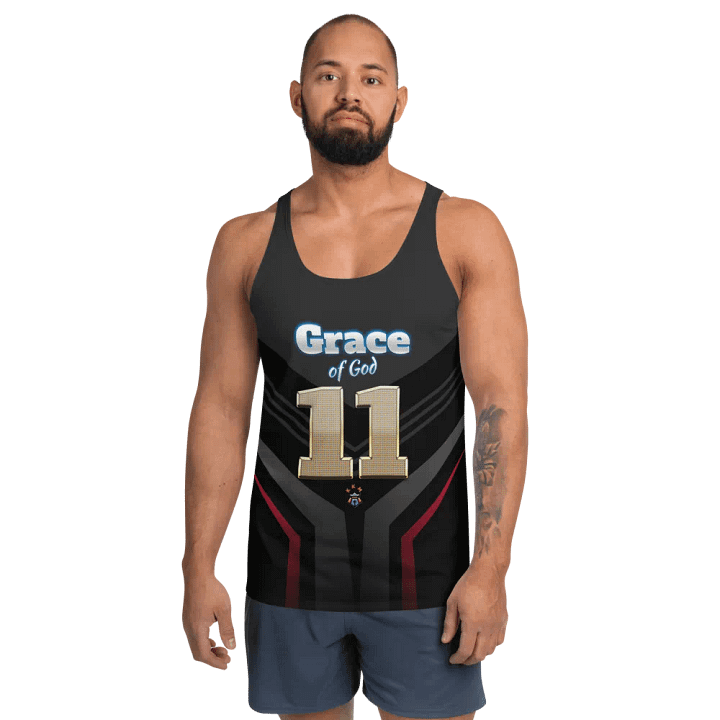 Black and Red Grace of God Men's Tank-top product image (1)