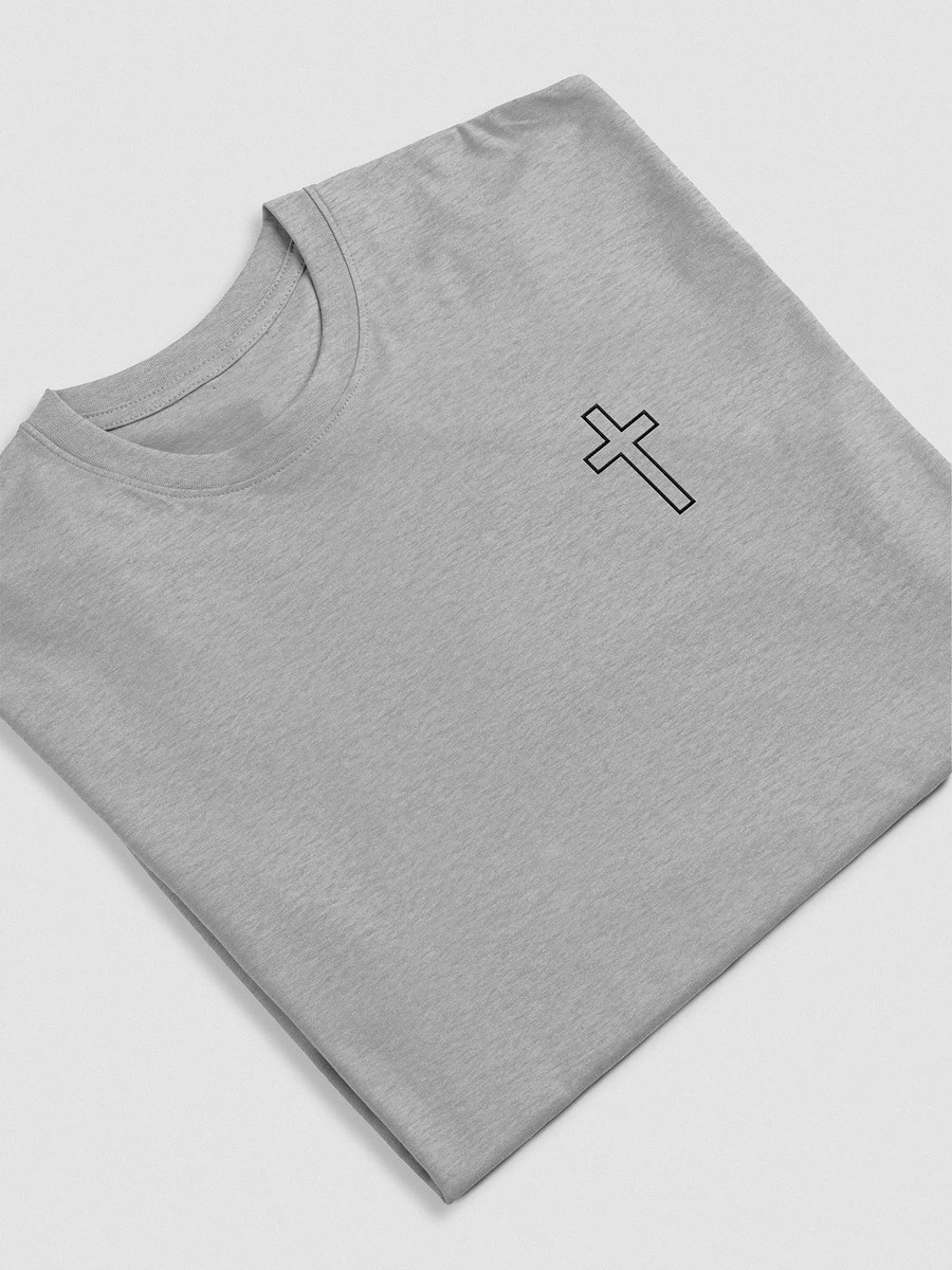 Simple Cross Embroidered Grey Heavyweight T-shirt product image (3)