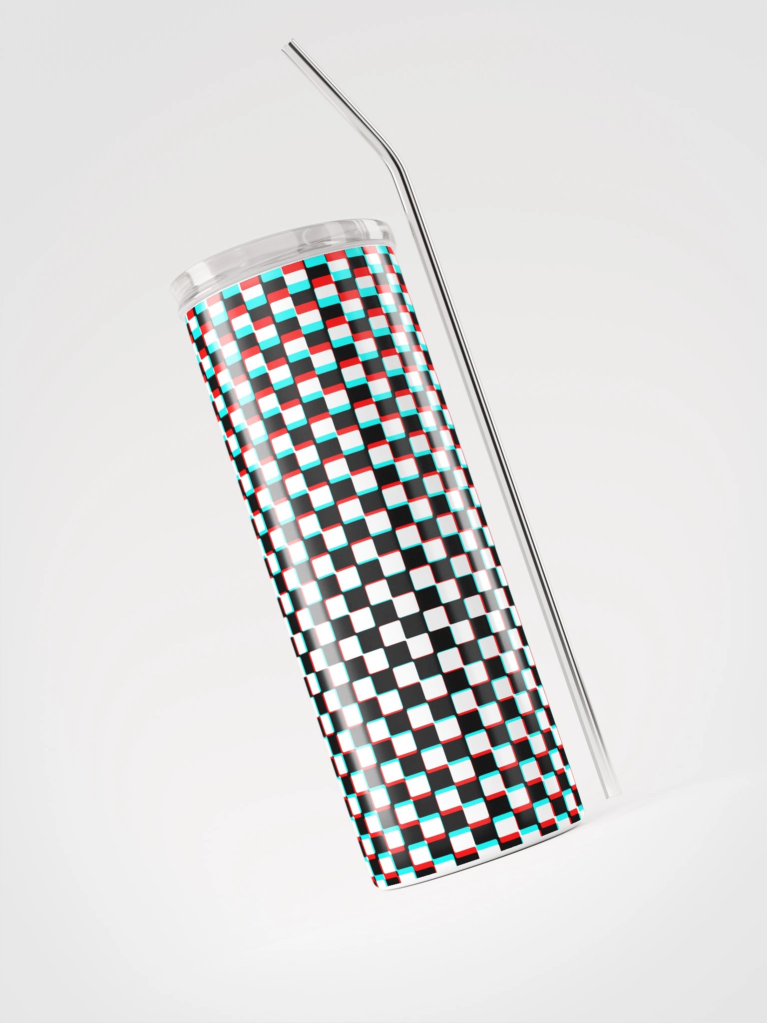 Checkered Anaglyph Stainless Steel Tumbler product image (3)