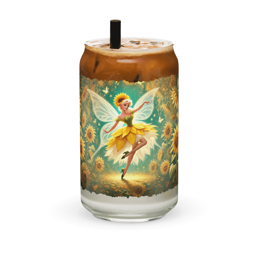 Sunflower Fairy Enchanting Glass with Optional Lid and Straw product image (6)