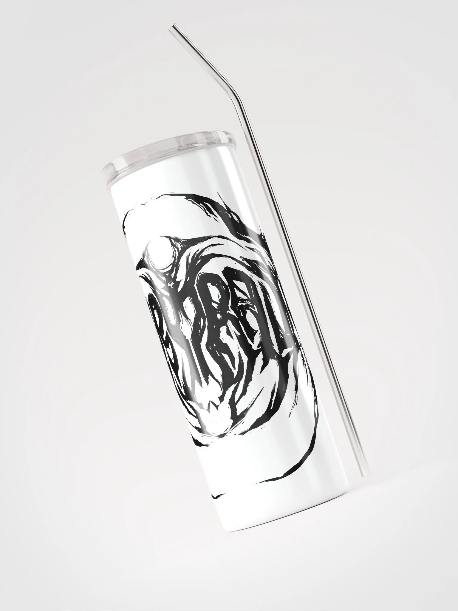 Furry Trash Tumbler - Metal Logo (Black on White) product image (3)