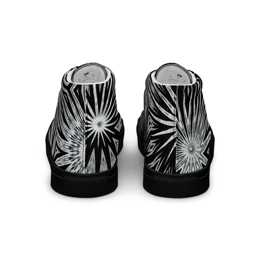 Abstract Dramatic Monochrome Circular Forms Men's Canvas High Top Shoes product image (10)