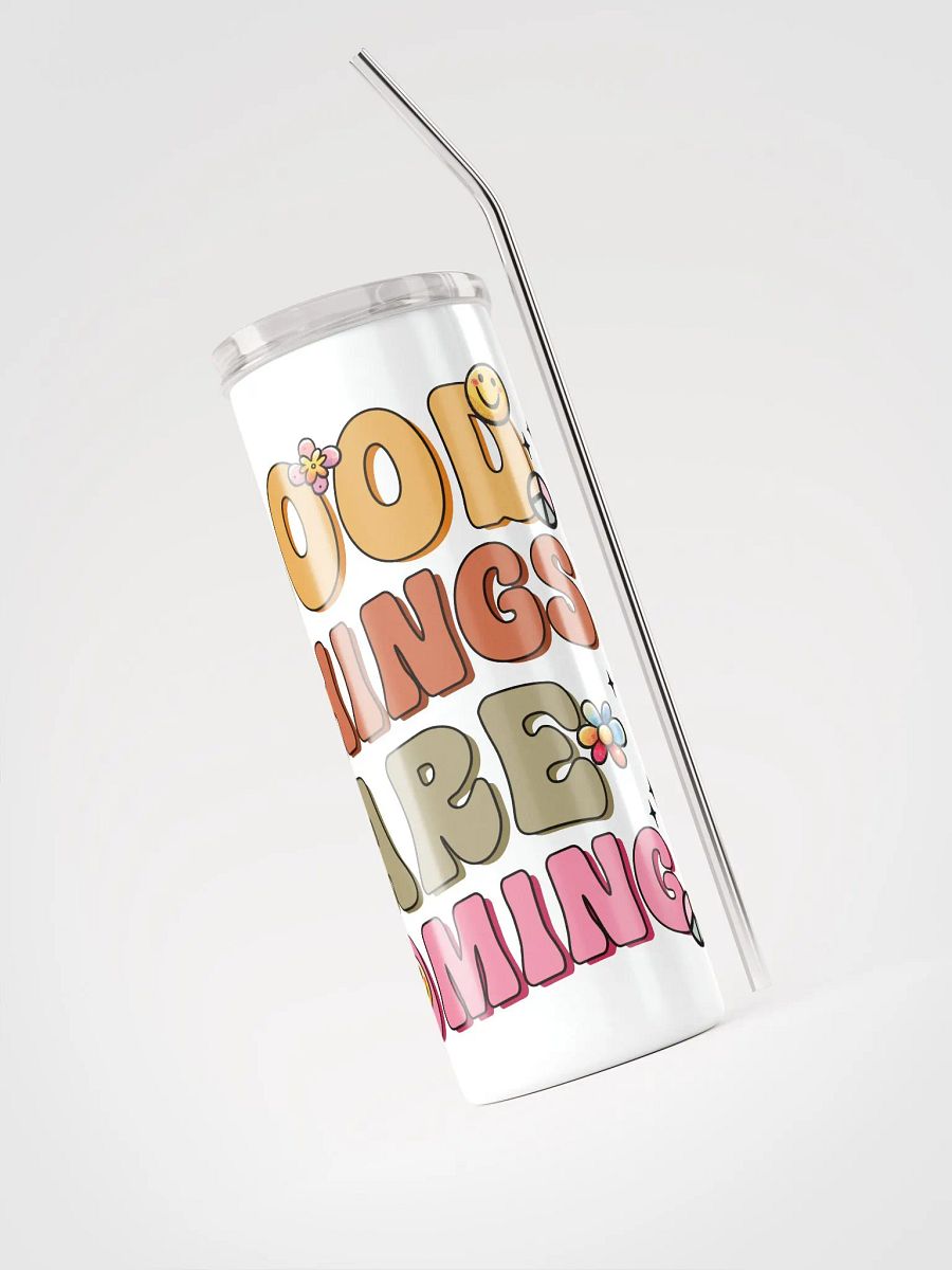 Optimistic Vibes Stainless Steel Tumbler product image (4)