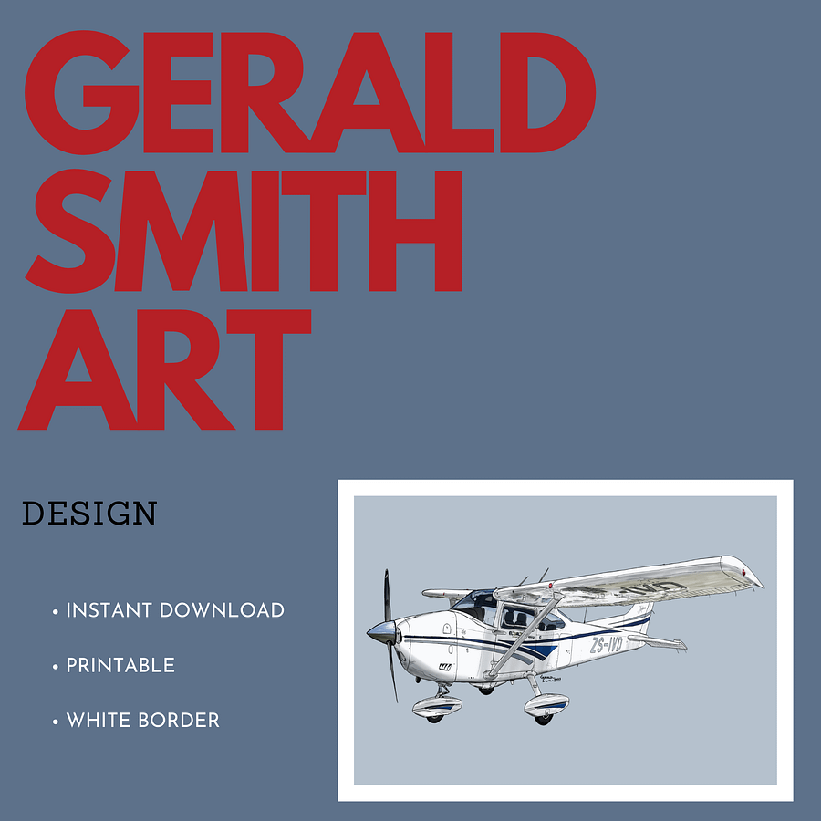 Cessna 182 Skylane Digital Aviation Printable Art Ideal Pilot Gift product image (2)