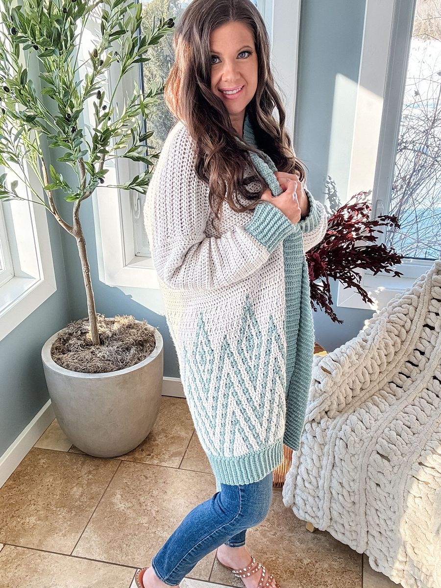 Diamond Drift Cardigan Crochet Pattern product image (8)