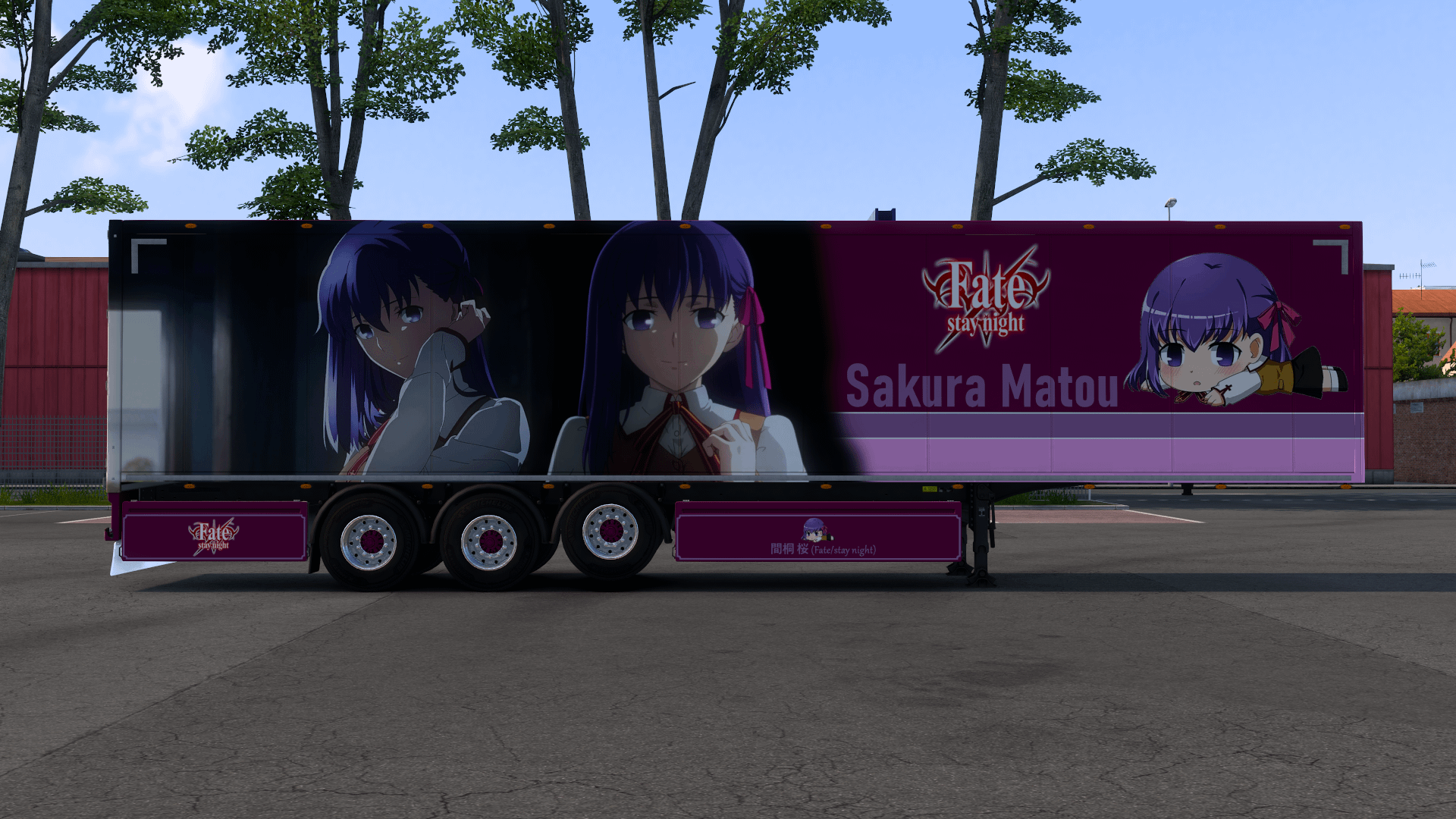 [ETS2] SCS Box Trailer Sakura Matou - Fate/stay night Skin product image (5)