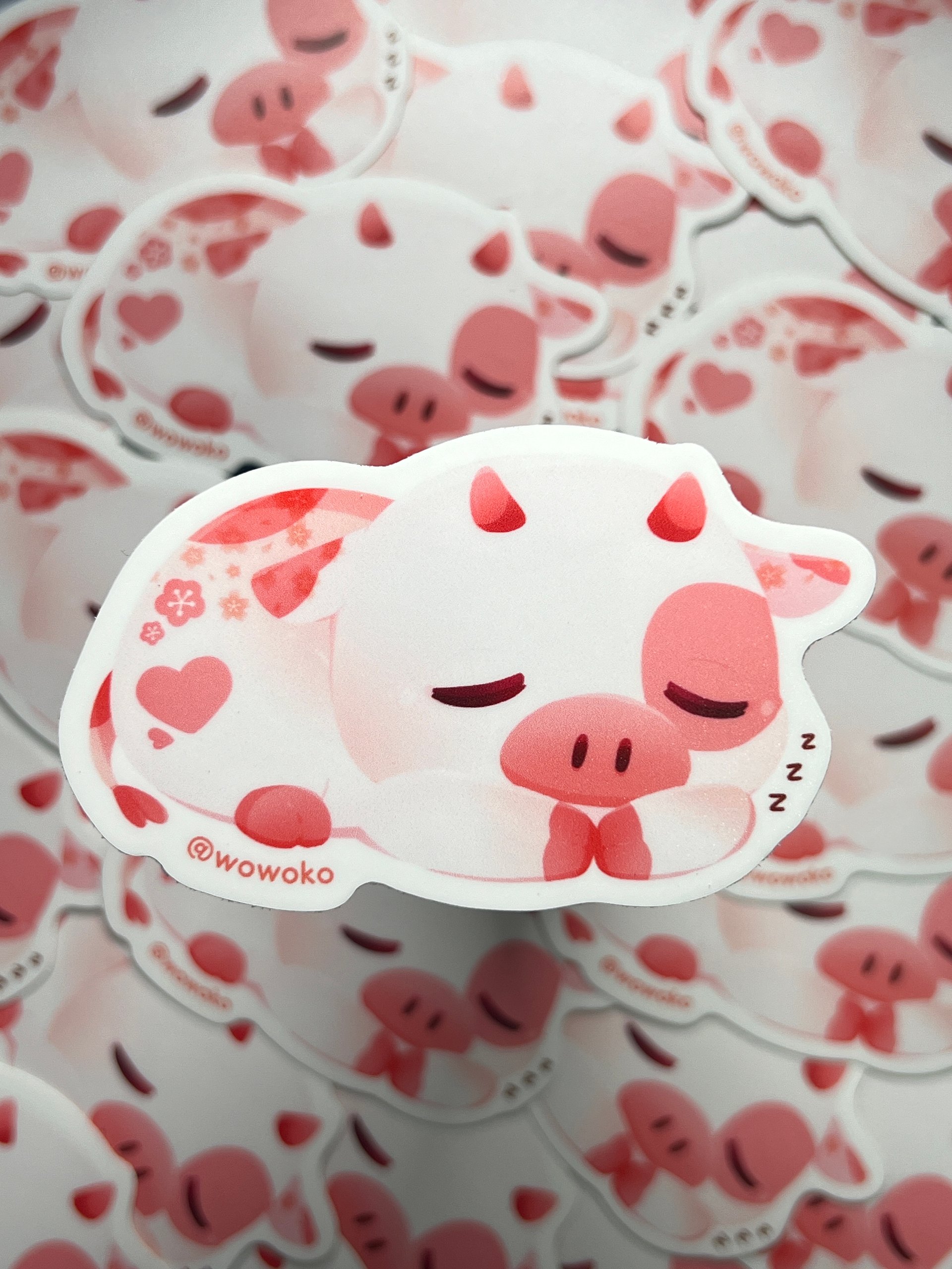 Sleepy Zodiac Animal - Cow - Sticker product image (1)