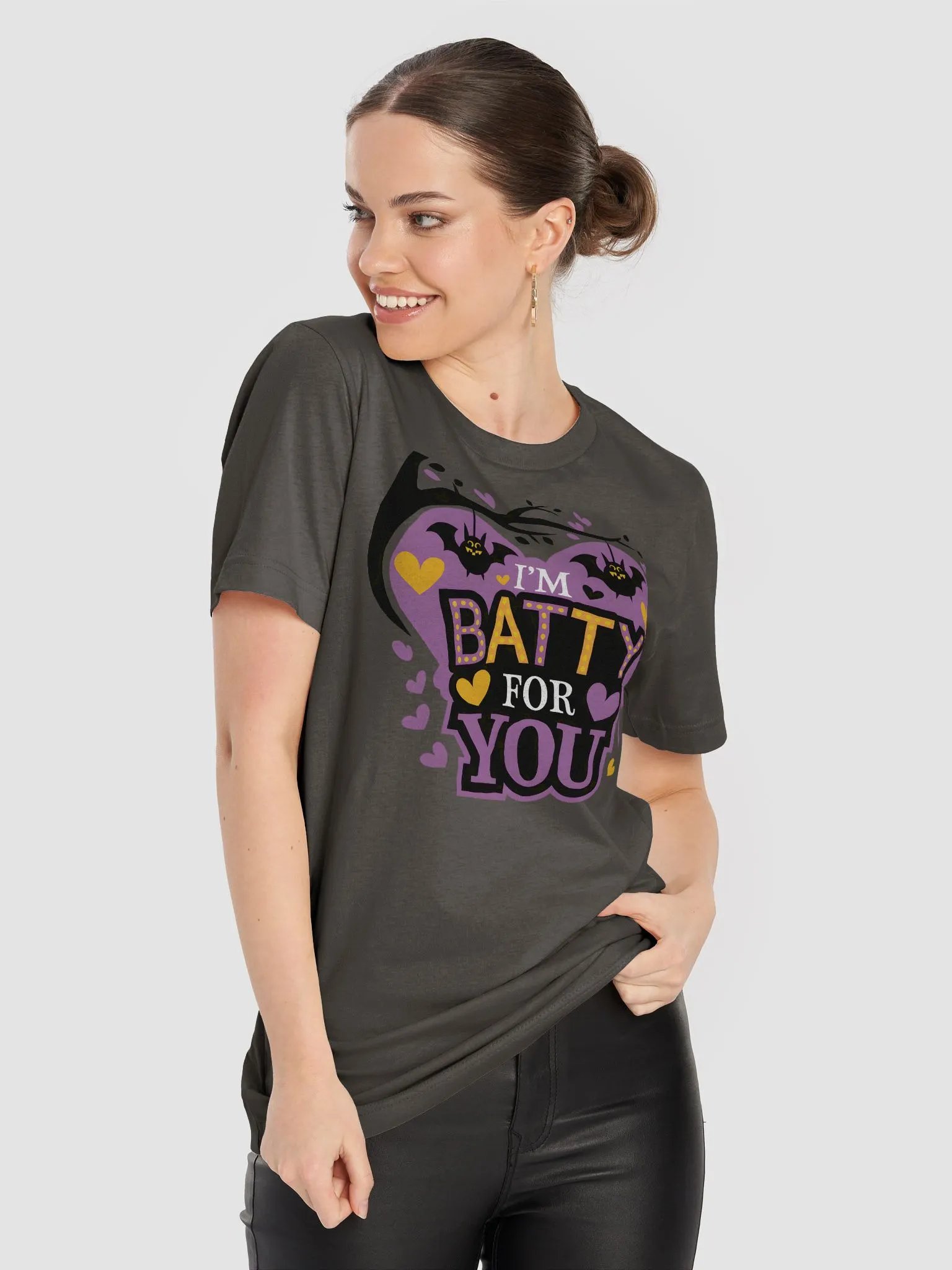 “I’M BATTY FOR YOU” t-shirt, Halloween love shirt, Cartoon bat apparel, Spooky and sweet shirt, Halloween heart design, Fun Halloween couple shirt, Cute bats shirt, Halloween humor apparel, gift idea product image (8)