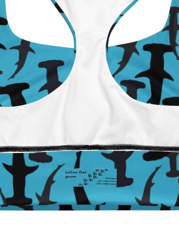 Hammerhead Sharks - Clear Ocean - Recycled Polyester - Longline Sports Bra product image (7)