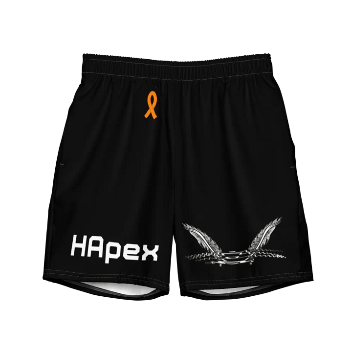 White HApex Gear White Logo Cancer Awareness Orange Ribbon. Black Swim Trunks product image (2)