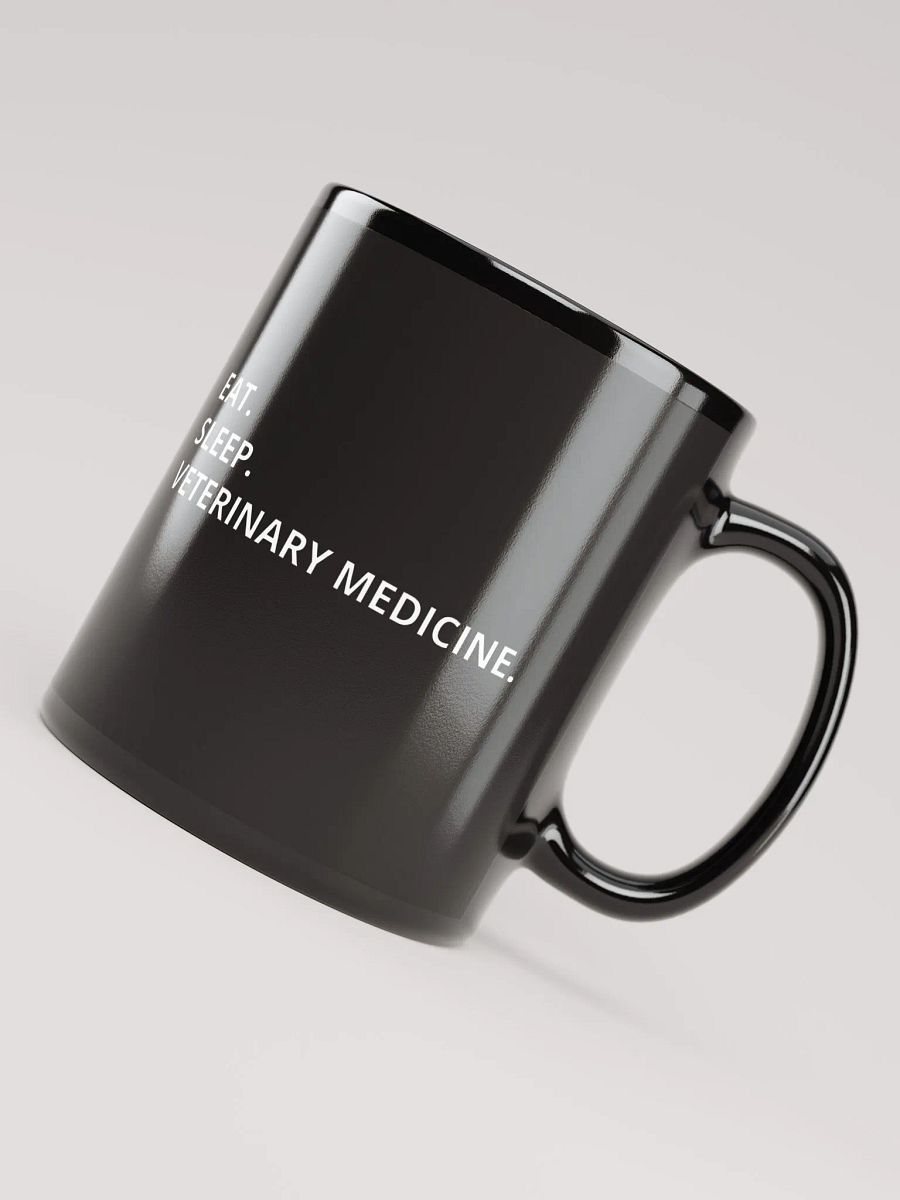 "Eat, sleep, veterinary medicine" black glossy mug product image (6)