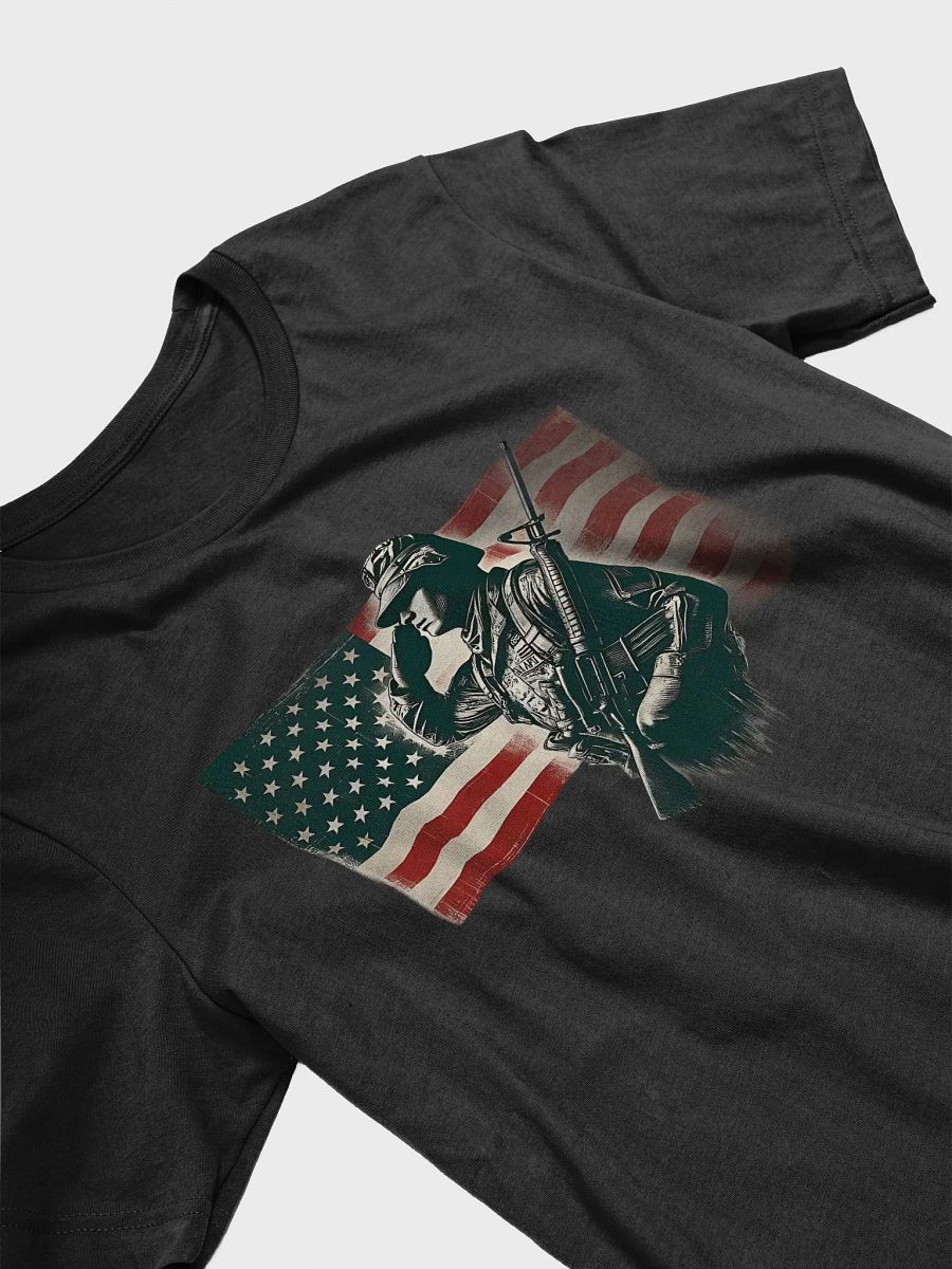 Saluting Soldier - Proud USA Patriotic Tribute Vintage Unisex Supersoft T-Shirt product image (3)