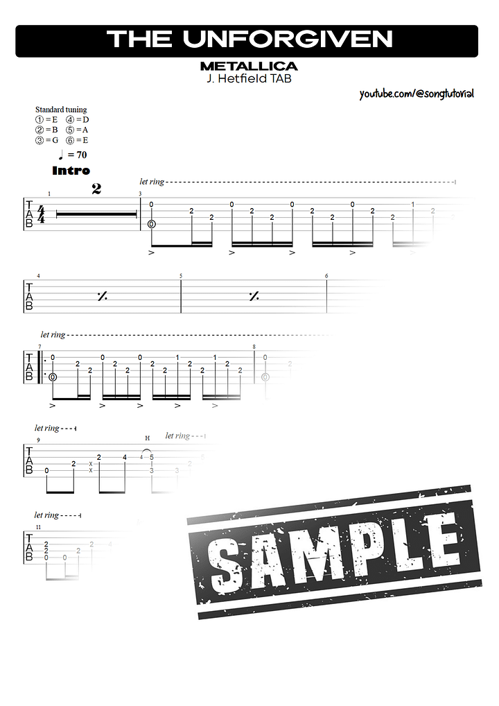 The Unforgiven PDF TAB + Backing Track MP3 product image (2)