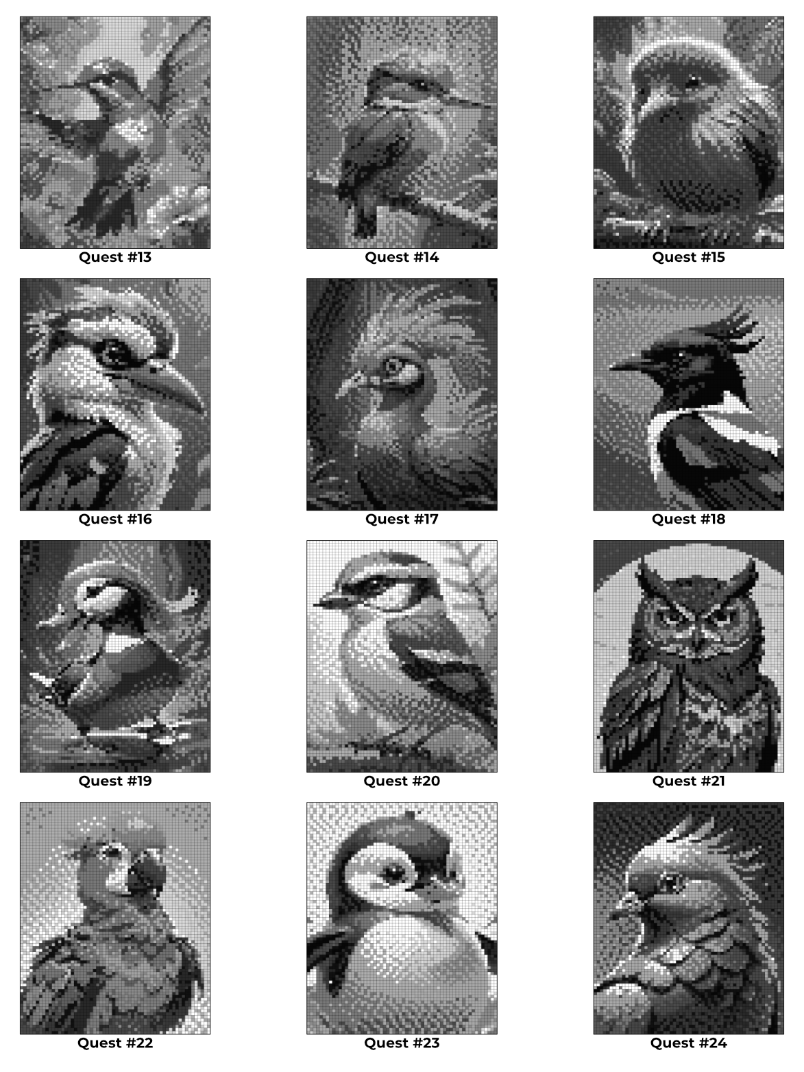 Pixel-Perfect Birds Coloring Book: Pixel Art Color By Number with 36 Illustrations product image (6)