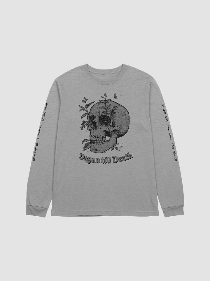 Vegan till Death black and gray print long sleeve product image (1)