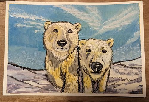 My precious polar puppies, as both my boyfriend and my aunt coincidentally refered to them as.
#gouache #windsorandnewton #pa...