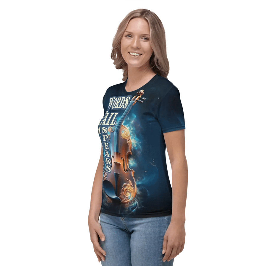 Words Fail Music Speaks All Over Print T-shirt product image (4)