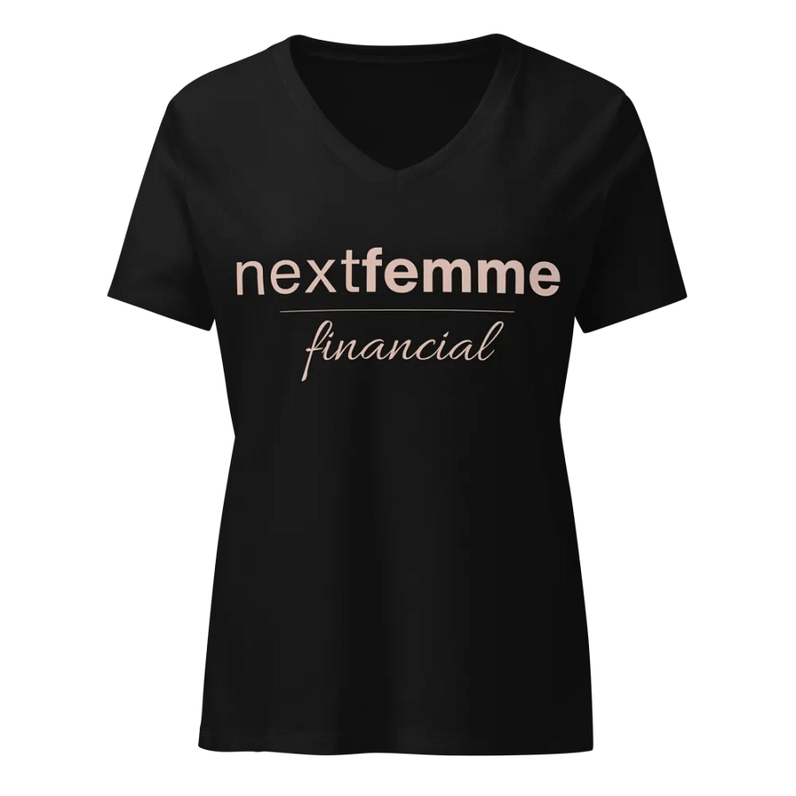Relaxed V-Neck Tee with Pink Logotype product image (1)