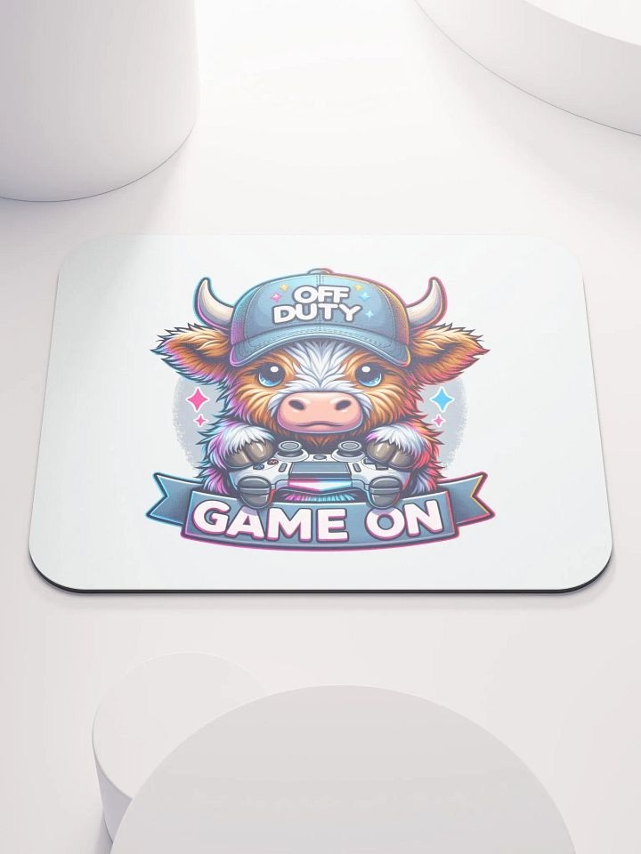 Game On Off Duty Highland Cow Mouse Pad product image (1)