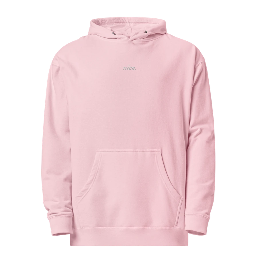 Nice. Embroidered Hoodie (Pink/White) product image (1)