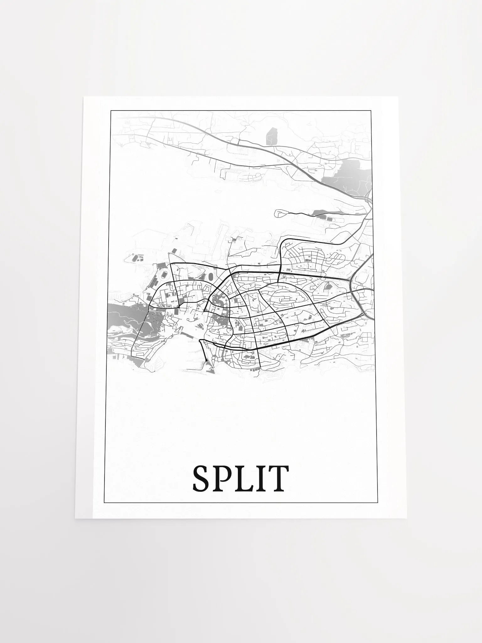 Split, Croatia, city map print product image (19)