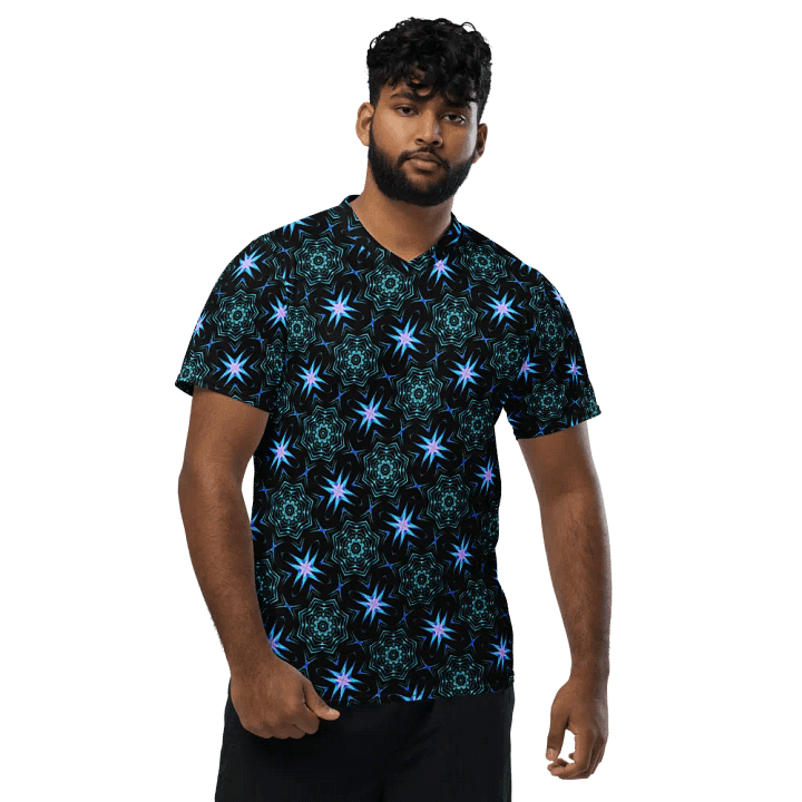 Abstract Repeating Design Unisex All Over Print V Neck Sports Jersey product image (2)