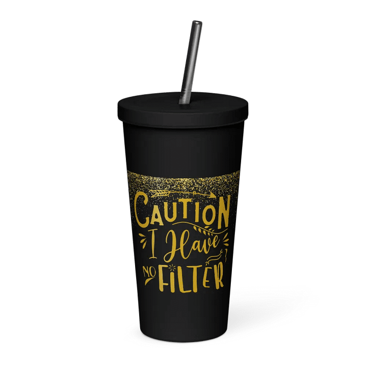 Glittery Caution Insulated Tumbler product image (1)