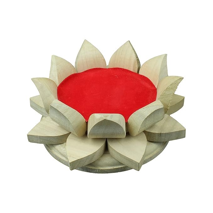 Parth Pooja Wooden Lotus Kamal Aasan-Where god Resides, Made of ShriParni Wood for Keeping Maha Meru Shri Yantra product image (4)