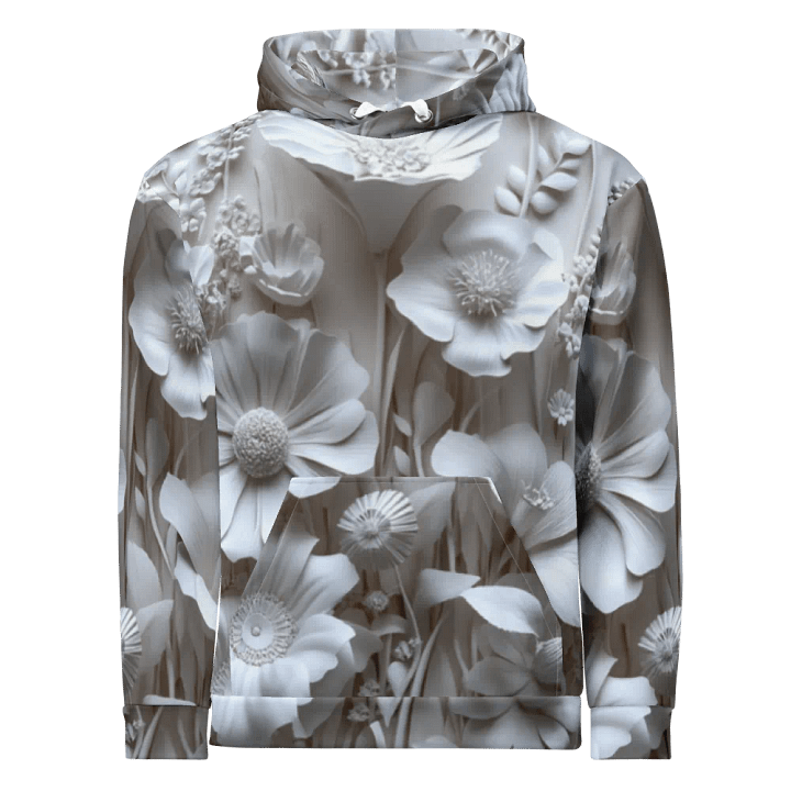 Ethereal White Flower All-Over Hoodie product image (1)