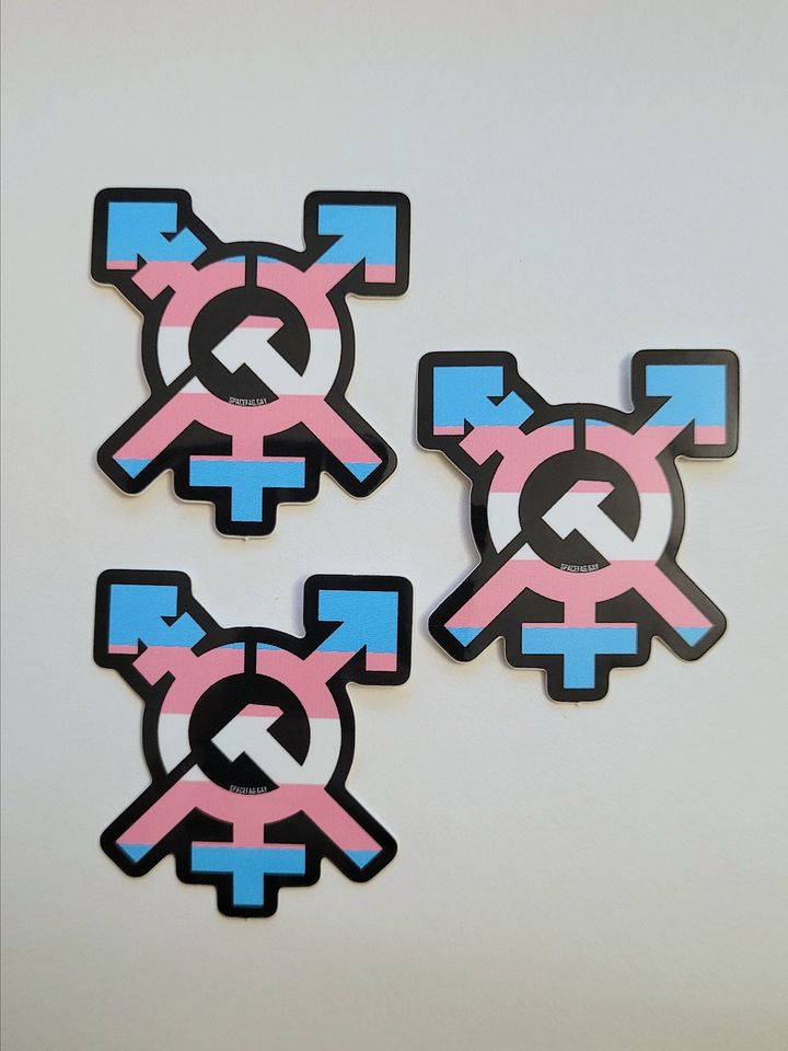 Trans Hammer Gender Sickle Sticker (3 Pack) product image (1)